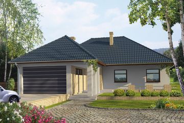  Projekt domu Teka-56 (KRU1010) - projekt domu parterowego - Zdjęcie 1