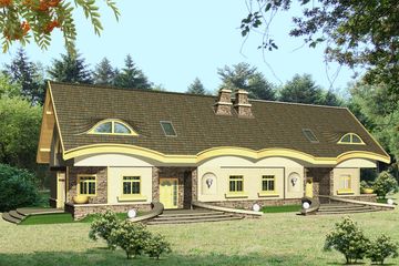  Projekt domu Jemiołuszka bez garażu bliźniak [B-BL] (WRF1213) - projekt domu parterowego z poddaszem - Zdjęcie 1