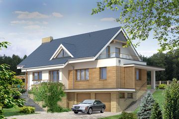  Projekt domu Amber 3 (BSA1489) - projekt domu parterowego z poddaszem - Zdjęcie 1