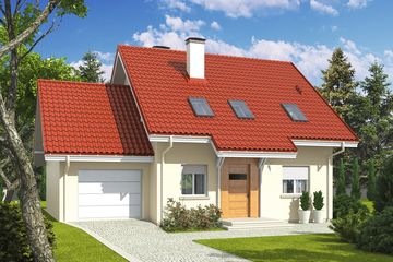  Projekt domu Morena G1 (WRC1966) - projekt domu parterowego z poddaszem - Zdjęcie 1