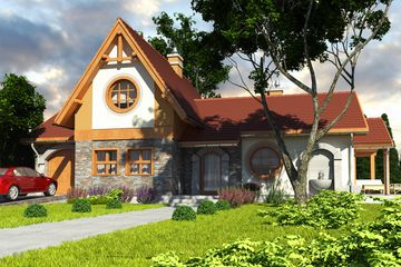  Projekt domu Abigail II z garażem 1-st. [A] (WRF1352) - projekt domu parterowego z poddaszem - Zdjęcie 1