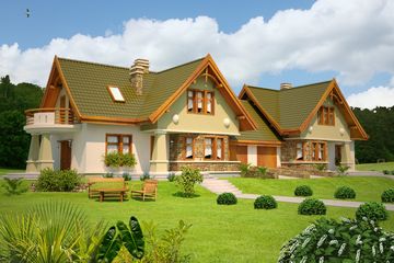  Projekt domu Sójka II z garażem 1-st. bliźniak [A-BL] (WRF1353) - projekt domu parterowego z poddaszem - Zdjęcie 1