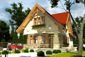  Projekt domu Kowalik bez garażu [B] (WRF1228) - projekt domu parterowego z poddaszem - Zdjęcie 1