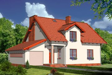  Projekt domu Cavallino (KRH1092) - projekt domu parterowego z poddaszem - Zdjęcie 1