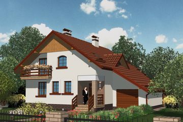  Projekt domu APS 011 (LUA1011) - projekt domu parterowego z poddaszem - Zdjęcie 1