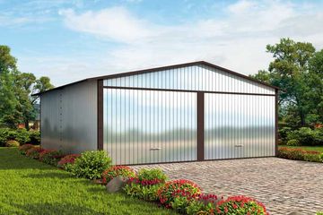 Projekt budynku gospodarczego GB19 projekt budynku gospodarczego - parterowy dom o powierzchni 38,53 m², dach dwuspadowy, koszt budowy 17 754 zł - ujęcie frontu
