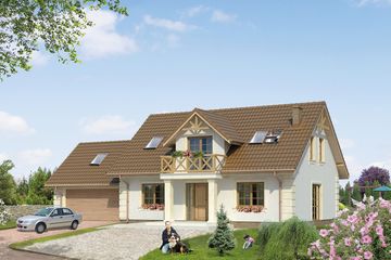  Projekt domu Dudek 3 (BSA1361) - projekt domu parterowego z poddaszem - Zdjęcie 1