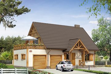  Projekt domu Kawka 3 (BSA1365) - projekt domu parterowego z poddaszem - Zdjęcie 1