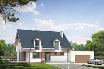  Projekt domu Kwarc 2 (BSA1369) - projekt domu parterowego z poddaszem - Zdjęcie 1