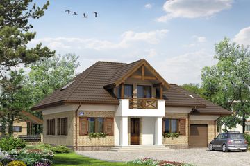  Projekt domu Wierzba (BSA1529) - projekt domu parterowego z poddaszem - Zdjęcie 1