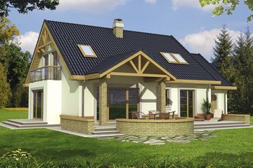  Projekt domu Jagódka B garaż (WRD1227) - projekt domu parterowego z poddaszem - Zdjęcie 1