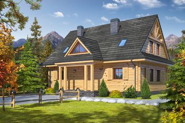  Projekt domu Bukowina dw (KRP1445) - projekt domu parterowego z poddaszem - Zdjęcie 1