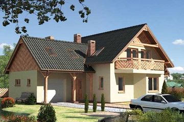  Projekt domu Jelonek - szkielet drewniany lekki (KRD2012) - projekt domu parterowego z poddaszem - Zdjęcie 1