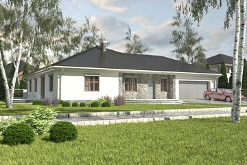  Projekt domu Helenka II z garażem 2-st. [A] (WRF1359) - projekt domu parterowego - Zdjęcie 1