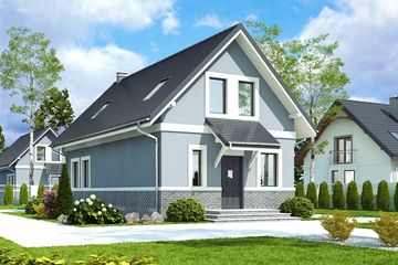  Projekt domu Cypisek II bez garażu [B] (WRF1362) - projekt domu parterowego z poddaszem - Zdjęcie 1