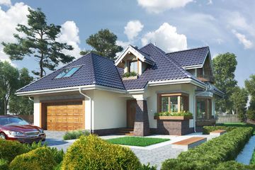  Projekt domu Hortensja Bona (1006) (KRD1964) - projekt domu parterowego z poddaszem - Zdjęcie 1