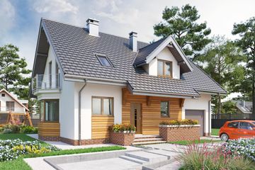  Projekt domu Zoja Rex (1042) (KRD1967) - projekt domu parterowego z poddaszem - Zdjęcie 1