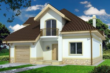  Projekt domu Agio A (WRD1247) - projekt domu parterowego z poddaszem - Zdjęcie 1
