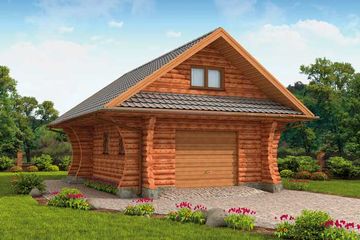  Projekt budynku gospodarczego G4 budynek gospodarczy z bali drewnianych (SLN2033) - projekt budynku parterowego - Zdjęcie 1