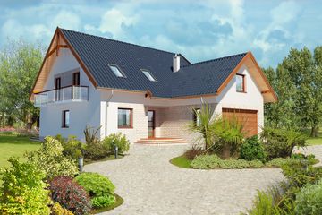  Projekt domu Davos DCP220 (WOB1019) - projekt domu parterowego z poddaszem - Zdjęcie 1