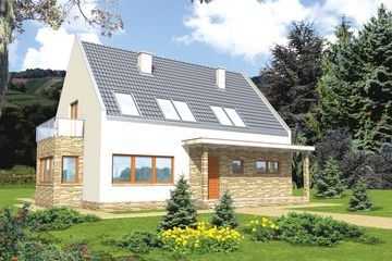  Projekt domu Gerda (WRC1642) - projekt domu parterowego z poddaszem - Zdjęcie 1