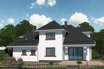  Projekt domu APS 043 (LUA1042) - projekt domu parterowego z poddaszem - Zdjęcie 1