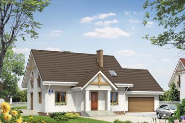  Projekt domu Sójka 3 (BSA1386) - projekt domu parterowego z poddaszem - Zdjęcie 1