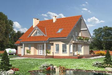  Projekt domu Maja-2 - murowana – ceramika (KRD1590) - projekt domu parterowego z poddaszem - Zdjęcie 1