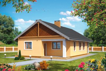  Projekt domu Iskierka - murowana – ceramika (KRD1598) - projekt domu parterowego - Zdjęcie 1