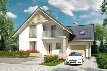  Projekt domu APS 055 NEW (LUA1054) - projekt domu parterowego z poddaszem - Zdjęcie 1