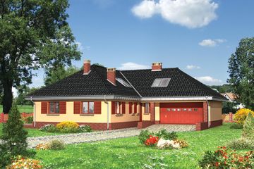  Projekt domu Cetyniec Max - murowana – beton komórkowy (KRD1610) - projekt domu parterowego z poddaszem - Zdjęcie 1