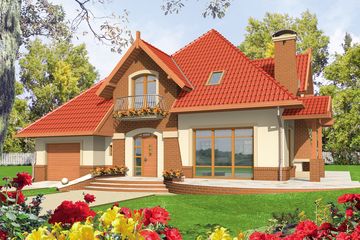  Projekt domu Izolda G1 (WRC1663) - projekt domu parterowego z poddaszem - Zdjęcie 1