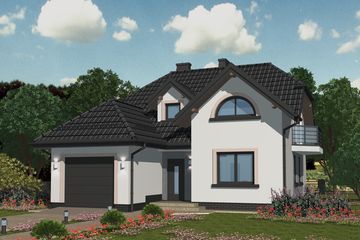 Projekt domu APS 059 (LUA1058) - projekt domu parterowego z poddaszem - Zdjęcie 1