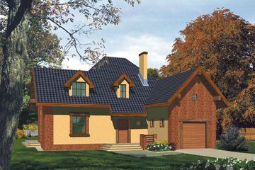  Projekt domu Honorata G1 (WRC1677) - projekt domu parterowego z poddaszem - Zdjęcie 1