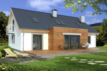  Projekt domu Bartek 2B garaż (WRD1644) - projekt domu parterowego z poddaszem - Zdjęcie 1