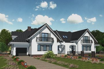  Projekt domu APS 067 (LUA1066) - projekt domu parterowego z poddaszem - Zdjęcie 1