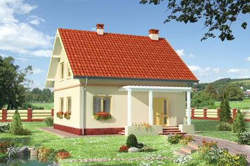  Projekt domu Dyl-2 - murowana – beton komórkowy (KRD1628) - projekt domu parterowego z poddaszem - Zdjęcie 1