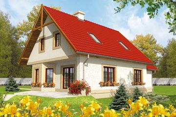  Projekt domu Igusia G1 (WRC1685) - projekt domu parterowego z poddaszem - Zdjęcie 1