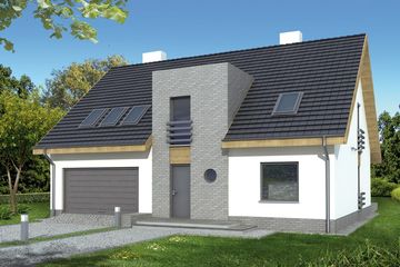  Projekt domu Aster B 2-garaże (WRD1670) - projekt domu parterowego z poddaszem - Zdjęcie 1