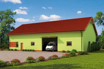 Projekt budynku gospodarczego G237 garaż / magazyn z pomieszczeniami gospodarczymi (SLN1701) - projekt budynku parterowego - Zdjęcie 1