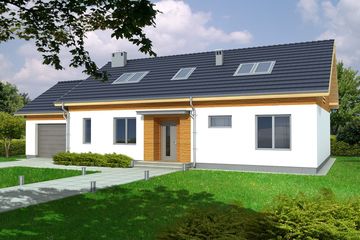  Projekt domu Madzia 2C (WRD1673) - projekt domu parterowego z poddaszem - Zdjęcie 1