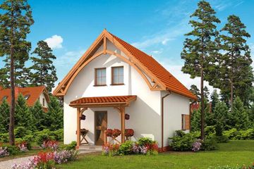  Projekt domu letniskowego Orlean 3 dom letniskowy z poddaszem (SLN1712) - projekt domu letniskowego parterowego z poddaszem - Zdjęcie 1