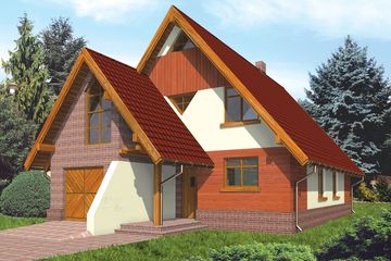  Projekt domu Janda G1 (WRC1545) - projekt domu parterowego z poddaszem - Zdjęcie 1