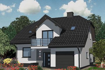  Projekt domu APS 098 (LUA1109) - projekt domu parterowego z poddaszem - Zdjęcie 1