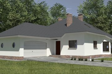  Projekt domu DJ 004 (WAM1004) - projekt domu parterowego z poddaszem - Zdjęcie 1