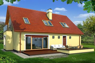  Projekt domu Scarlet paliwo stałe wersja B (WRD1917) - projekt domu parterowego z poddaszem - Zdjęcie 1