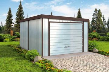  Projekt garażu GB13 projekt garażu blaszanego jednostanowiskowego (SLN1728) - projekt garażu parterowego - Zdjęcie 1