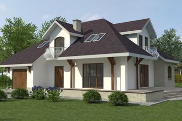  Projekt domu DJ 012 (WAM1011) - projekt domu parterowego z poddaszem - Zdjęcie 1