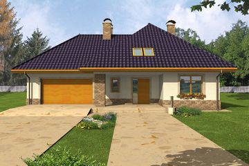  Projekt domu Syntia II wersja C (WRY1049) - projekt domu parterowego z poddaszem - Zdjęcie 1