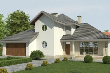  Projekt domu DJ 043A (WAM1028) - projekt domu parterowego z poddaszem - Zdjęcie 1